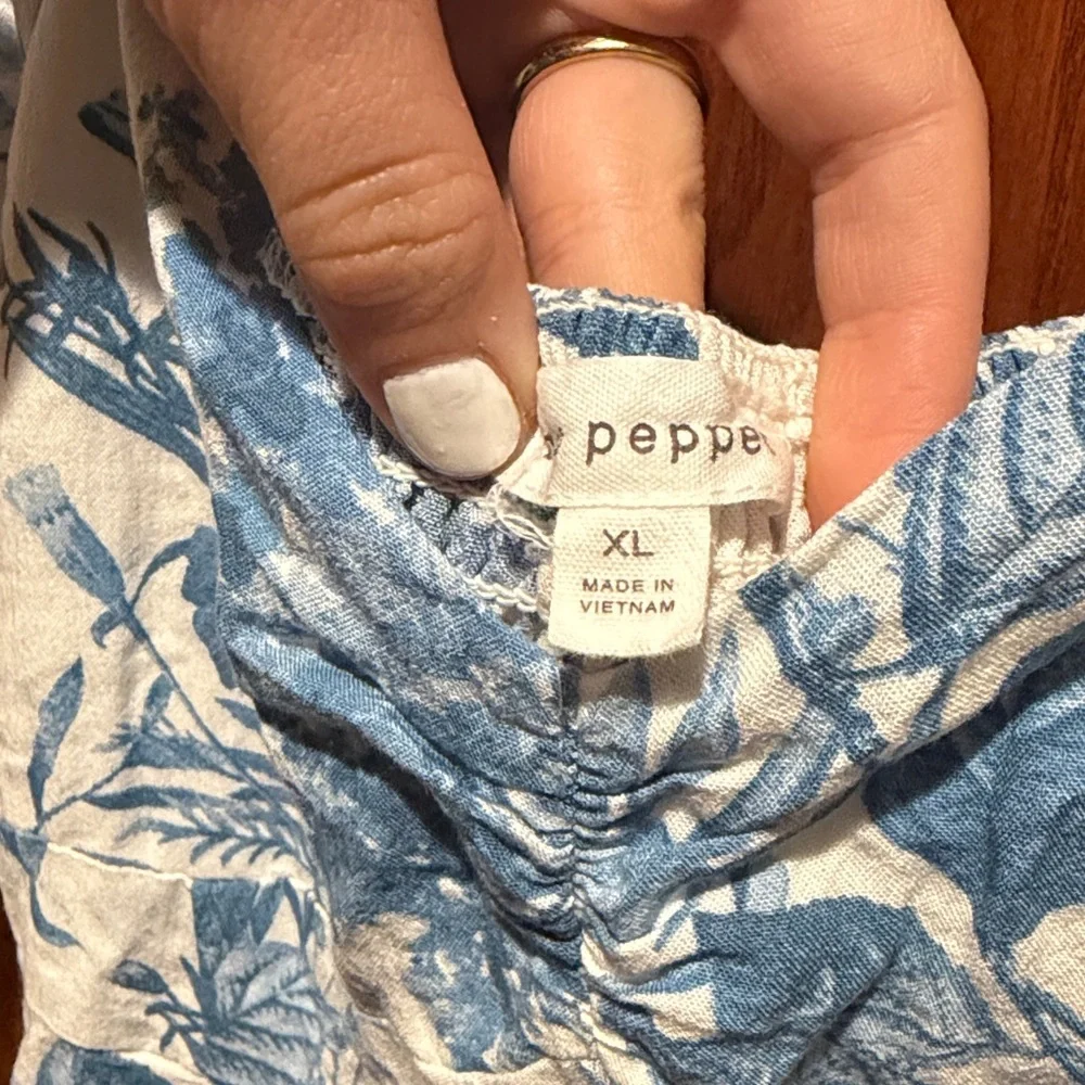 Blue and White Floral Women's Dress - Picture 2 of 2
